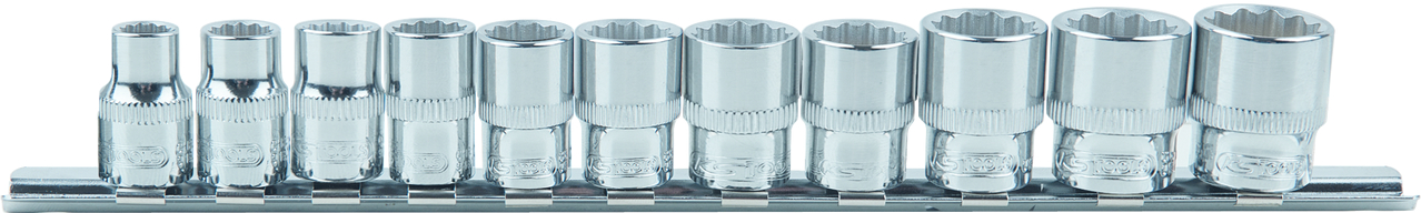 KS Tools 3/8" CHROMEplus 12-kant-Stecknuss-Satz, 11-tlg 8-19mm