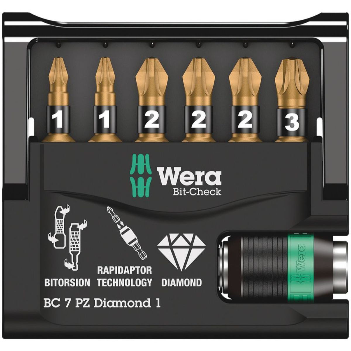Wera Bit-Check 7 PZ Diamond 1, 7-teilig