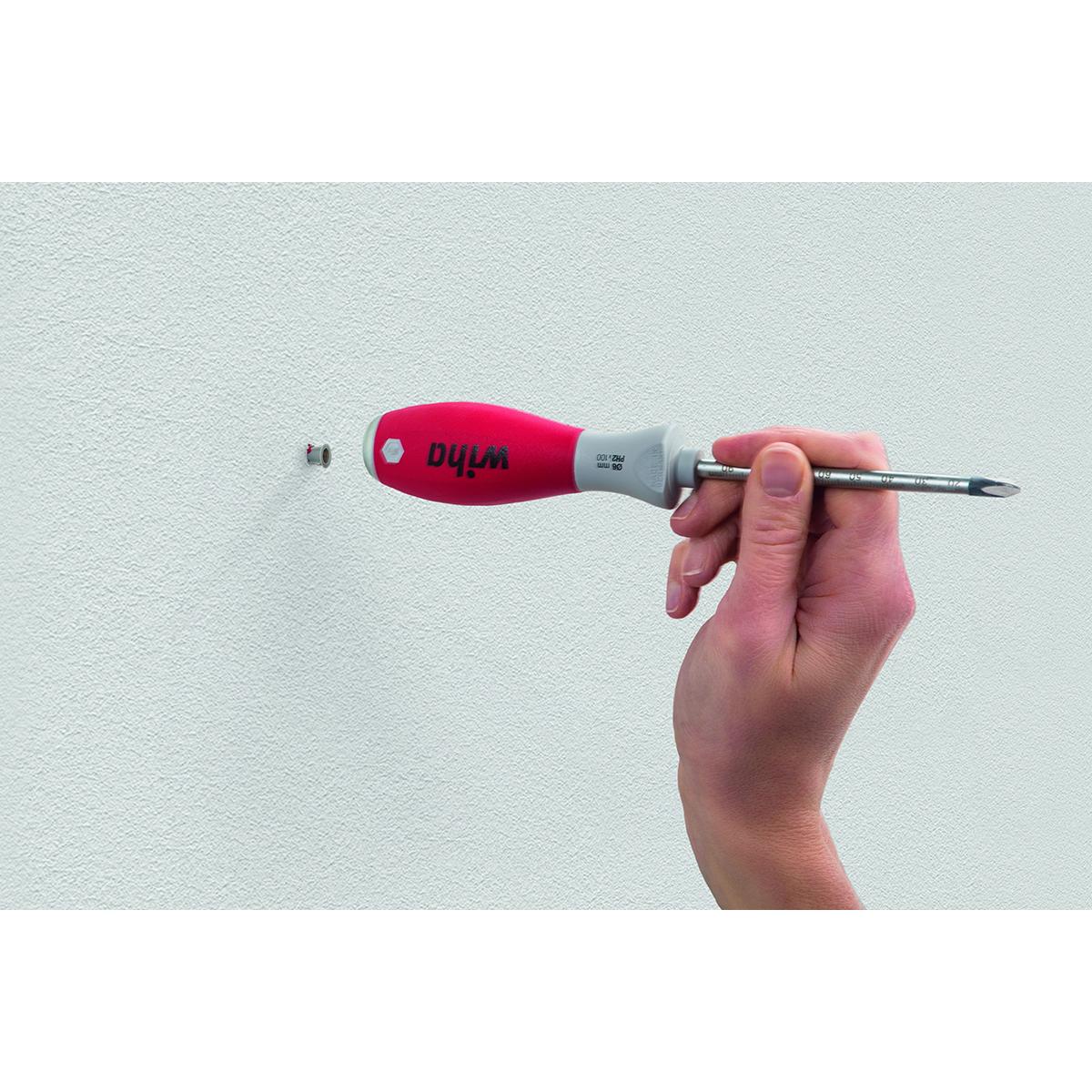 Wiha Dübellochschläger Set SoftFinish mit 6 mm Rundklinge und 4 Dübeln