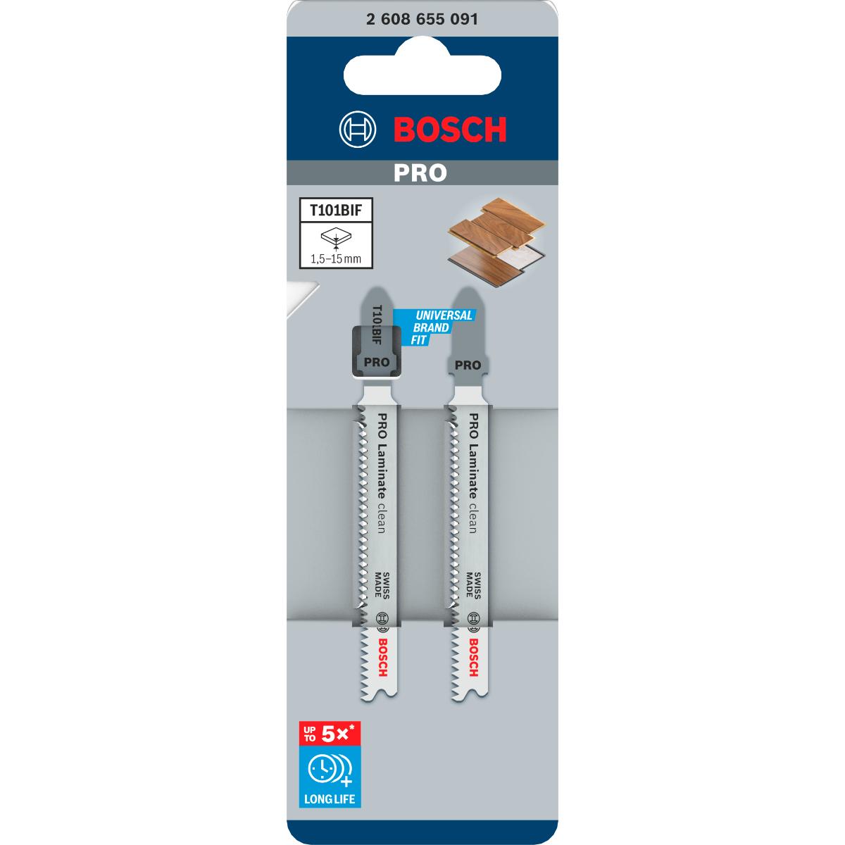 Bosch PRO Laminate clean T101BIF Stichsägeblatt,83 mm - 2 Stück