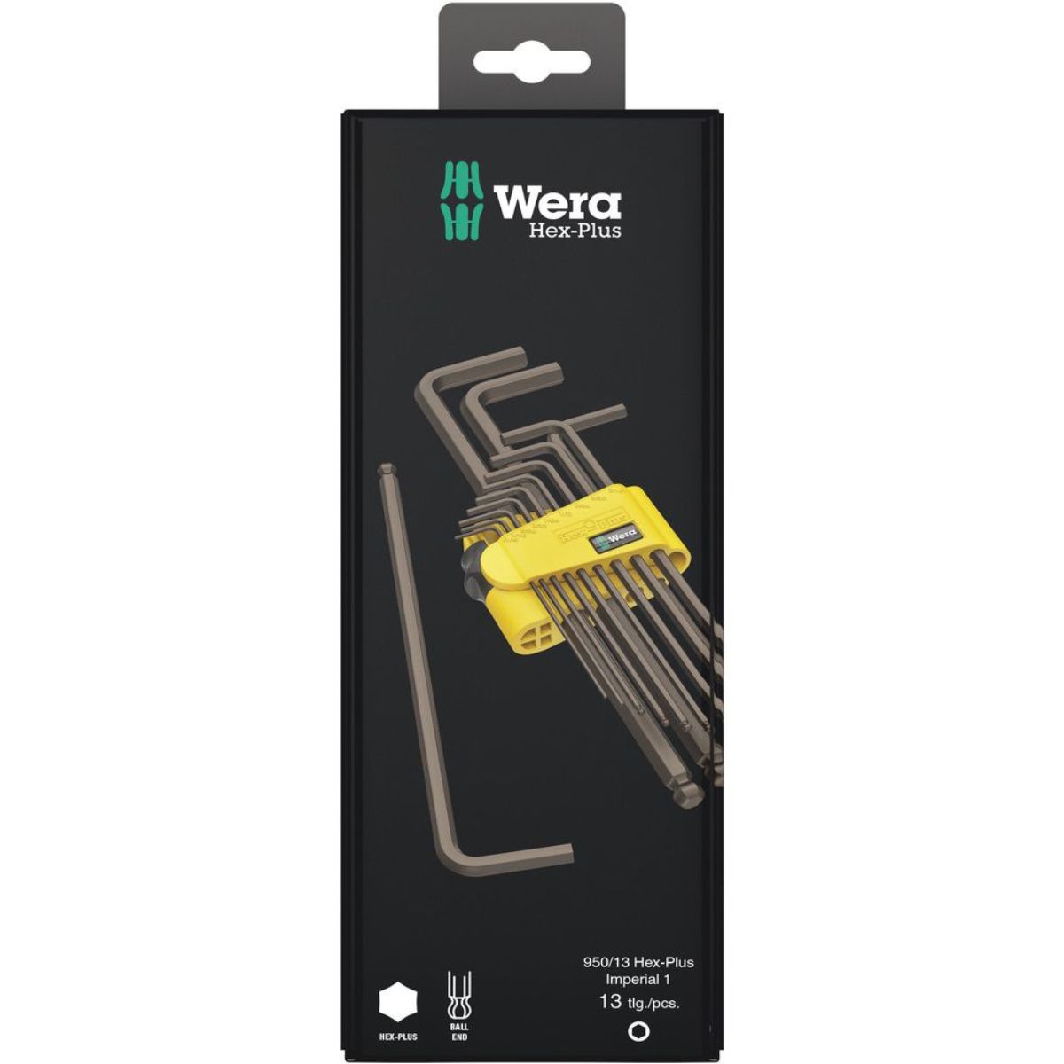 Wera 950/13 Hex-Plus Imperial 1 SB Winkelschlüsselsatz, zöllig, BlackLaser, 13-teilig