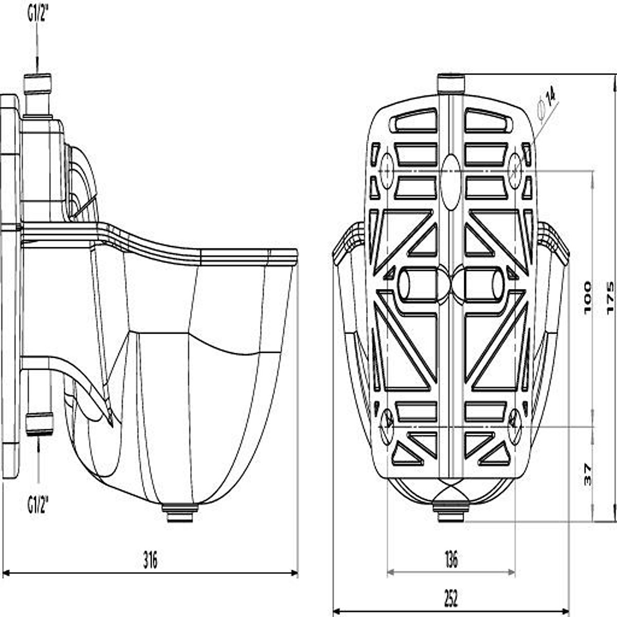Kerbl Tränkebecken K75 - 1/2" mit Rohrventil