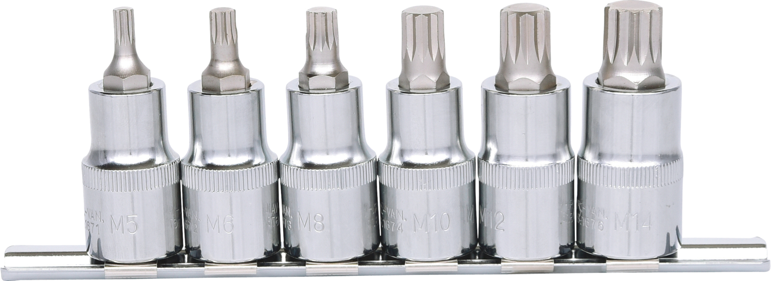 KS Tools 1/2" CHROMEplus Bit-Stecknuss-Satz XZN, 6-tlg M5-M14