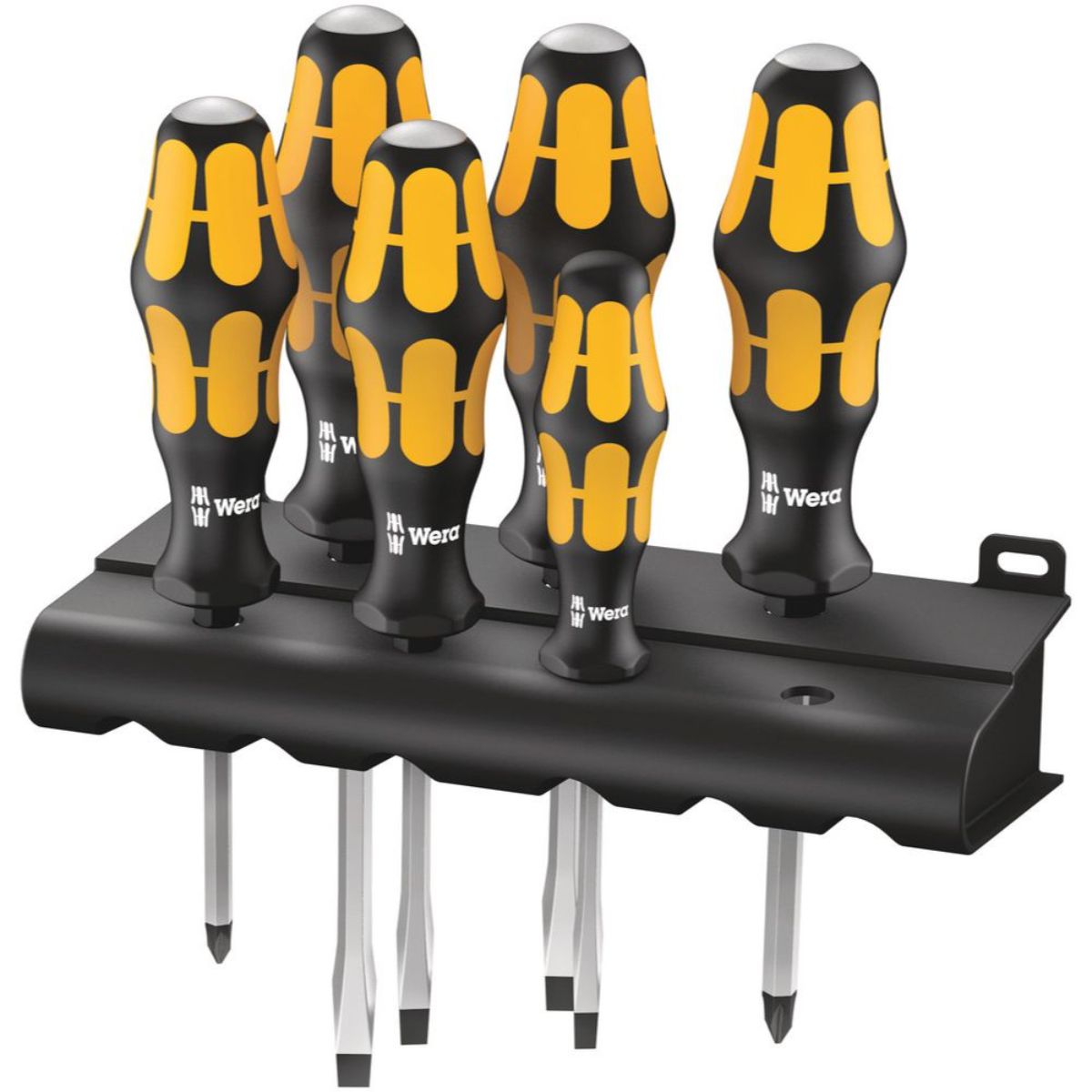 Wera 932/6 Schraubendrehersatz Kraftform Wera: Der Schraubmeißel + Rack, 6-teilig
