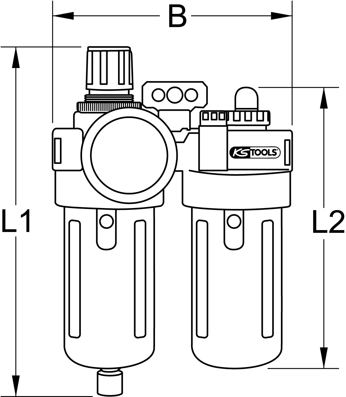 KS Tools 1/4" Druckluft-Wartungseinheit, 0,5-12bar