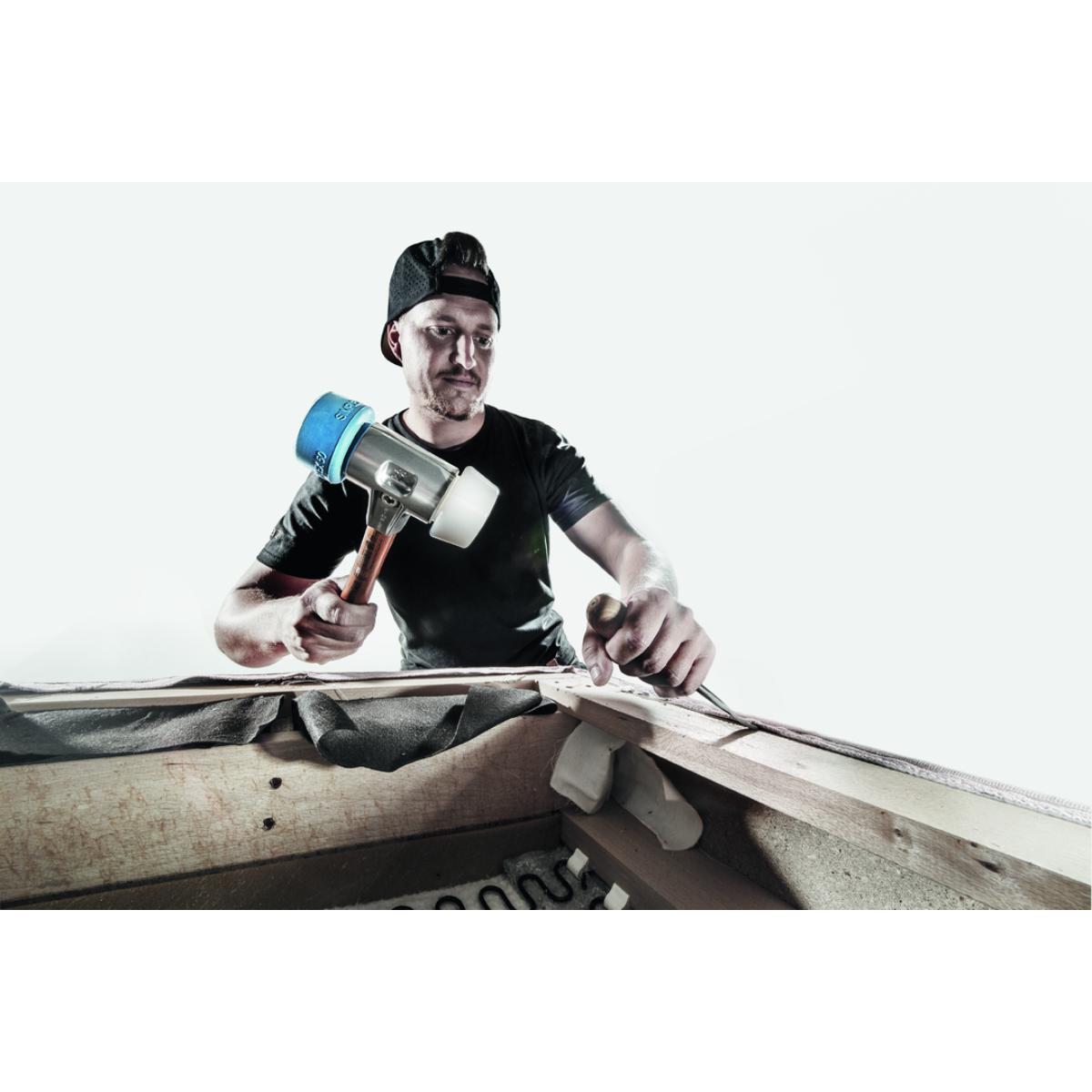 HALDER SIMPLEX - Schonhammer mit Aluminiumgehäuse und Holzstiel, TPE-soft / Superplastik