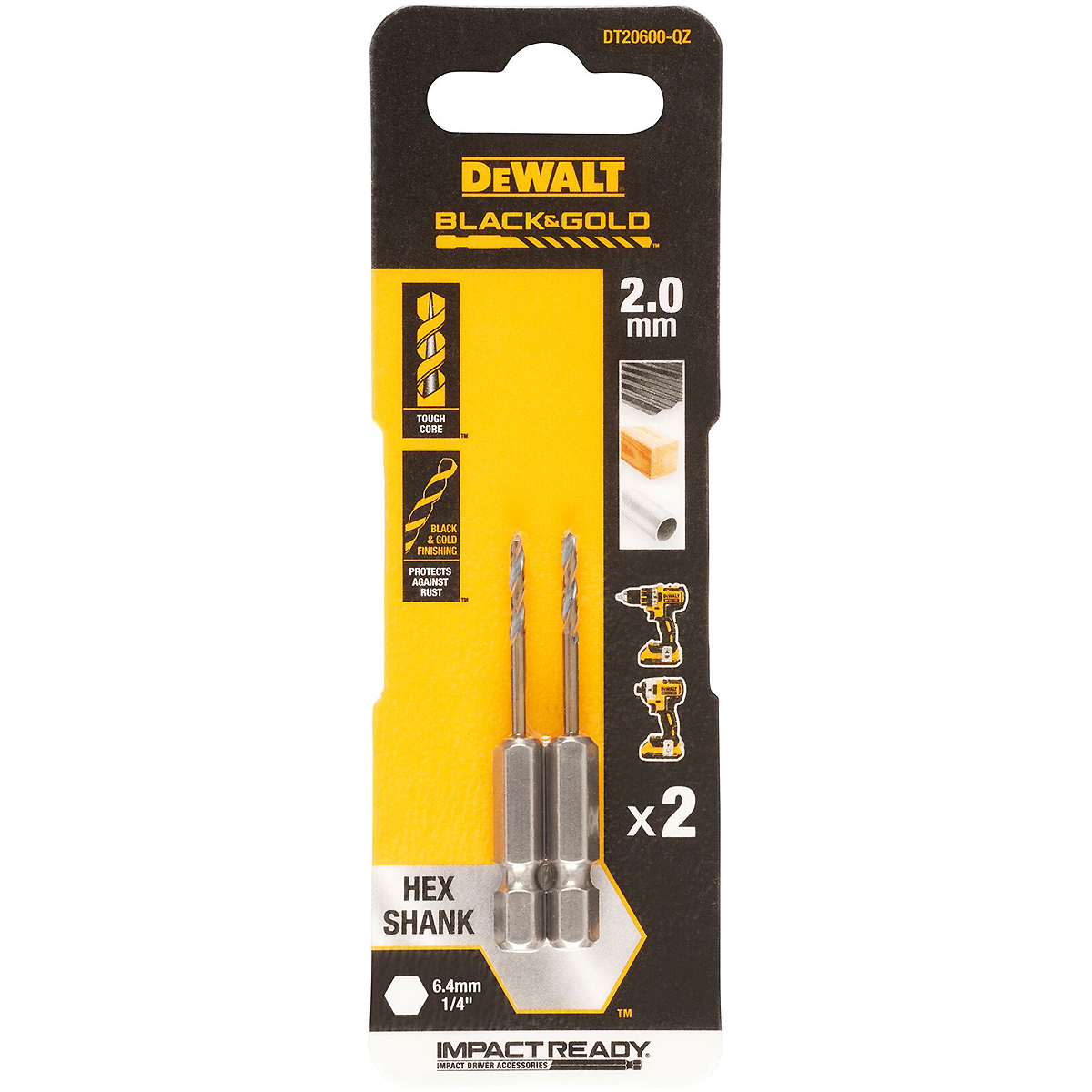 DEWALT Black&Gold Metallbohrer HSS-G Sechskant