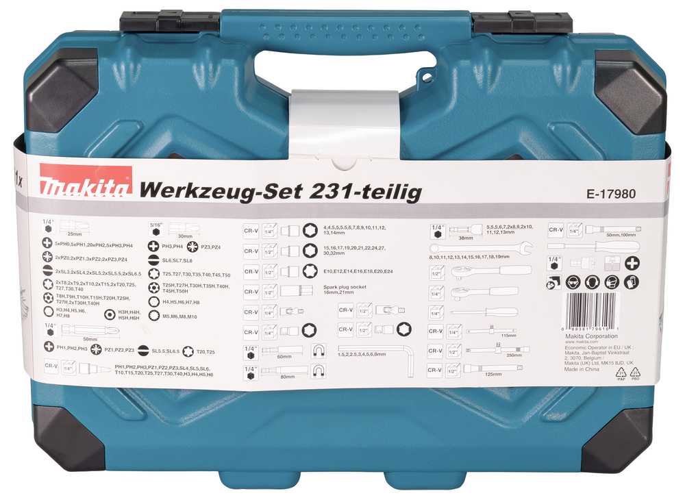 Makita Werkzeug-Set Koffer 231-teilig E-17980