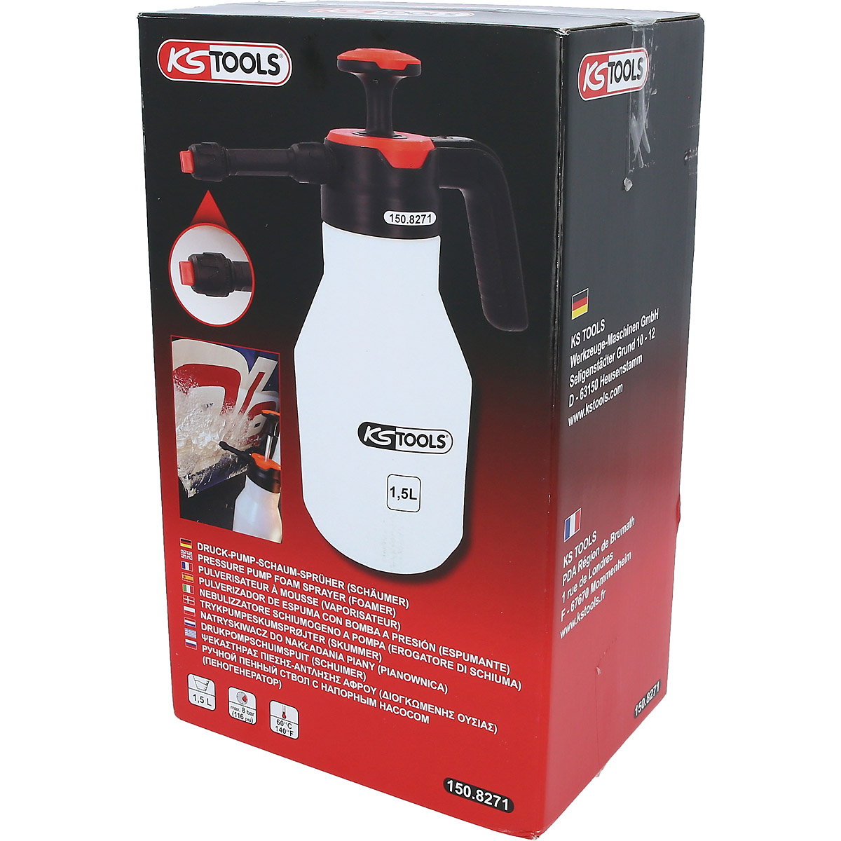 KS Tools Druck-Pump-Schaum-Sprüher (Schäumer), 1,5 l