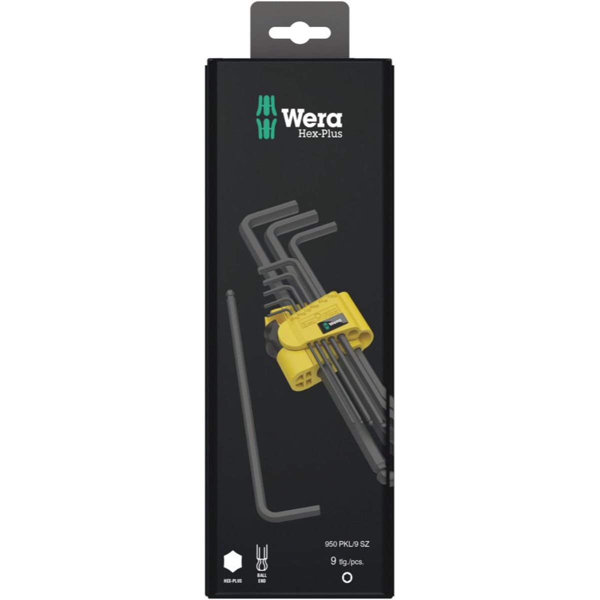 Wera 950/9 Hex-Plus Imperial 1 SB Winkelschlüsselsatz, zöllig, BlackLaser, 9-teilig