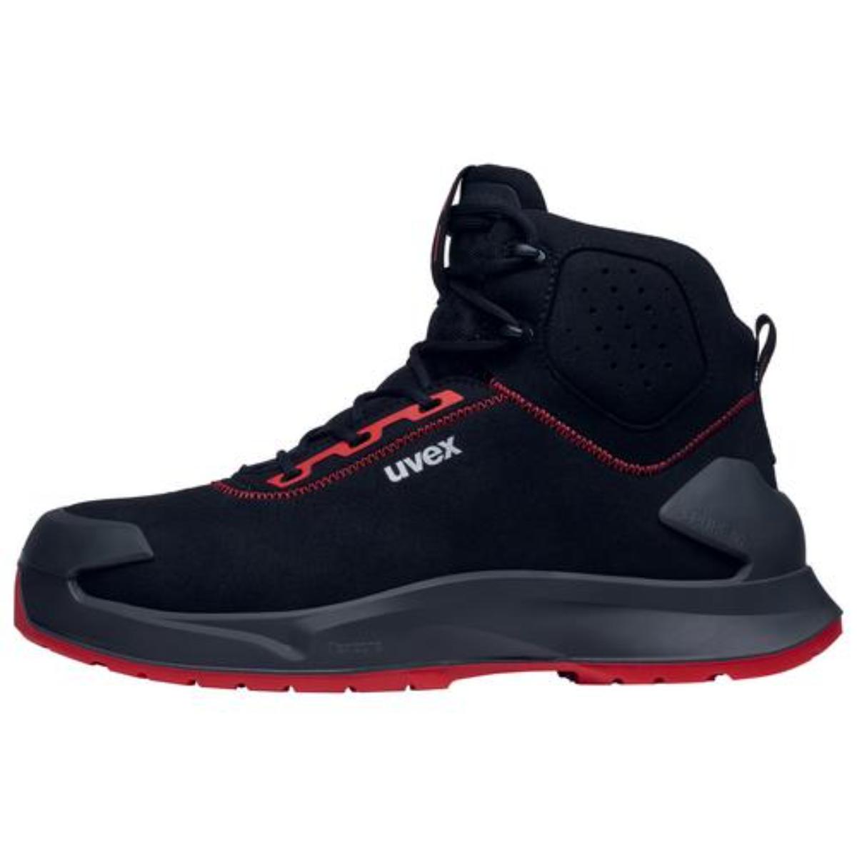 uvex 1 x-craft Sicherheitsschuh Stiefel S3L, schwarz/rot