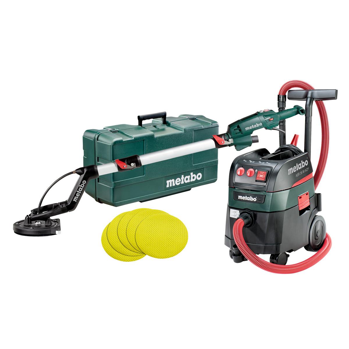 Metabo Set Langhalsschleifer LSV 5-225 Comfort + Allessauger ASR 35 M ACP mit 25 Haftschleifblättern