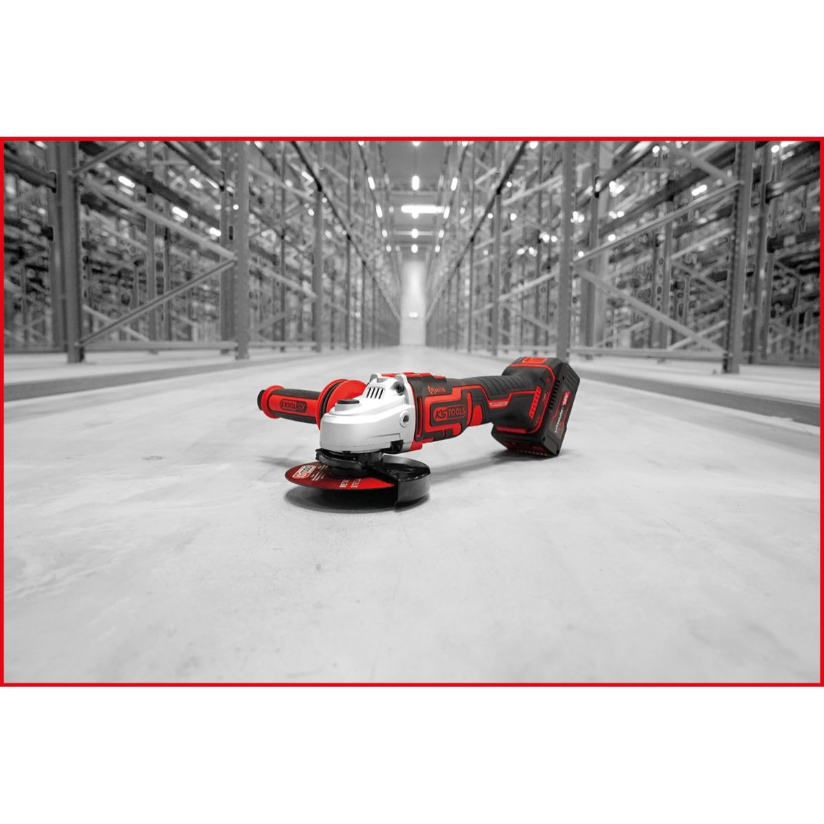 KS Tools eMONSTER Brushless-Akku-Winkelschleifer-Satz , 4-tlg