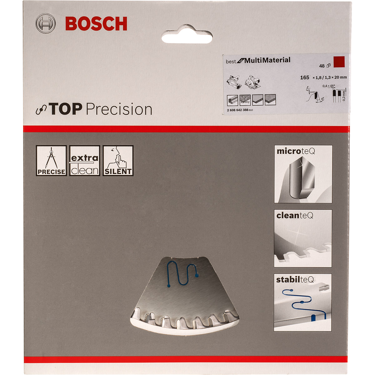 Bosch Kreissägeblatt Top Precision Best for Multi Material, 165 x 20 x 1,8mm, 48 Zähne