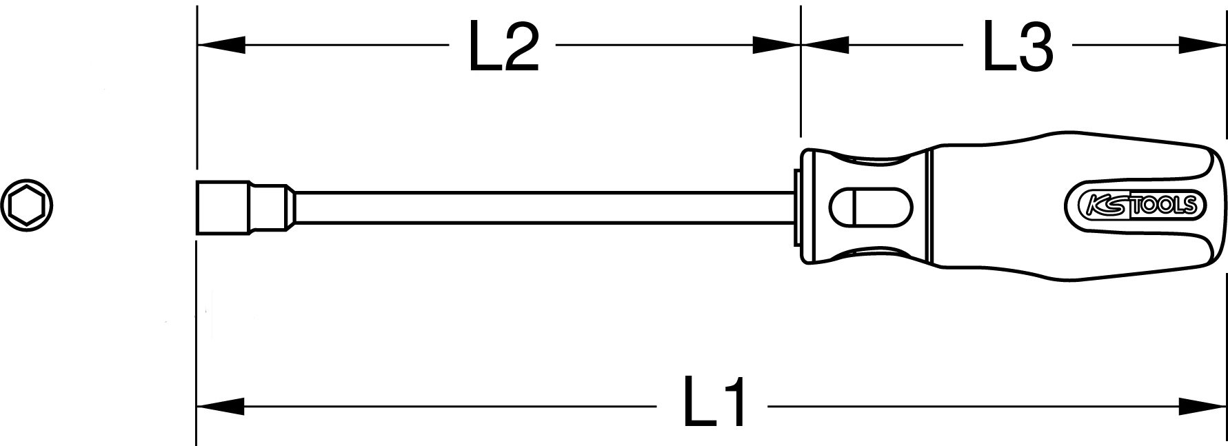 KS Tools BERYLLIUMplus Stecknuss-Schraubendreher 6-kant 