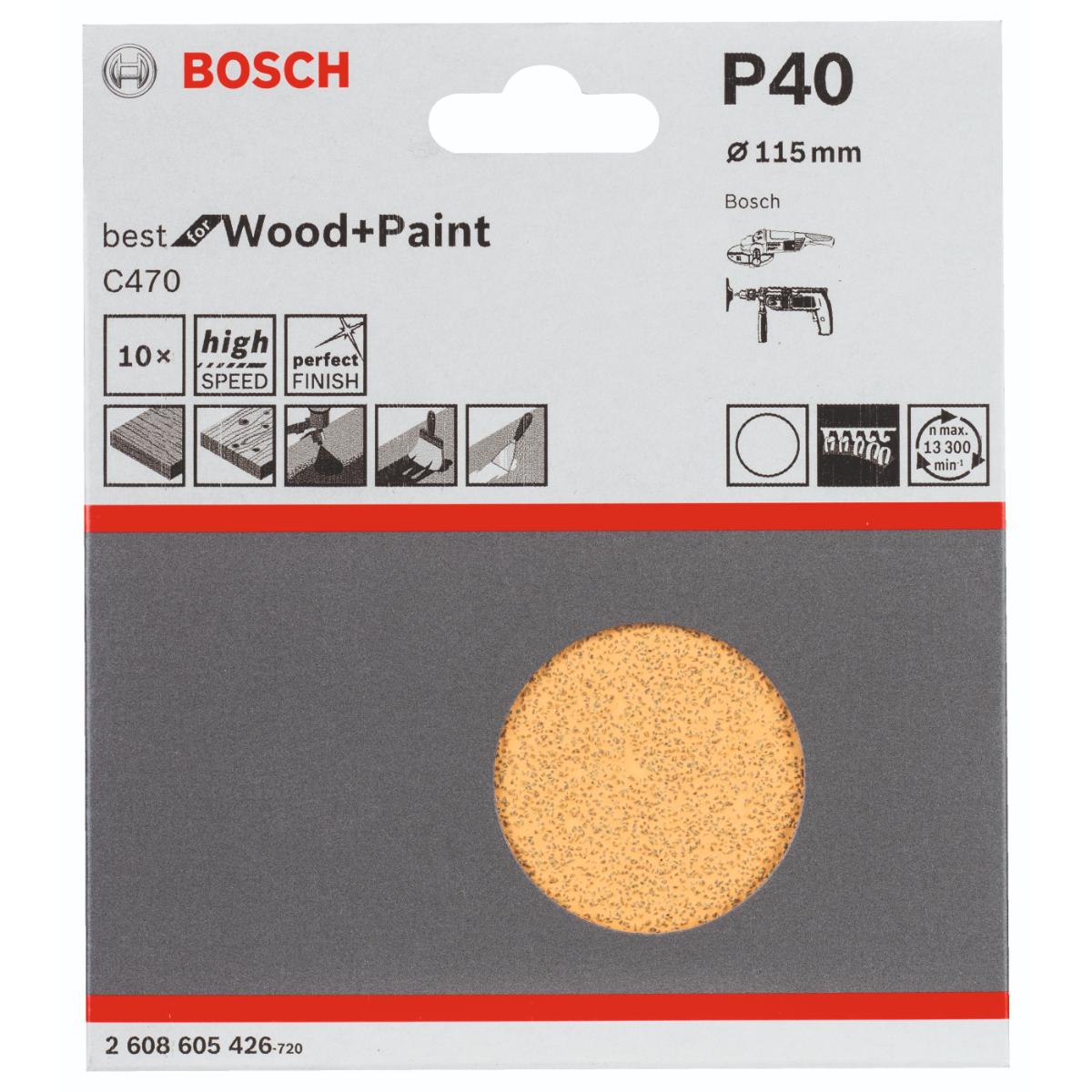 Bosch Schleifblatt-Set C470 best for Wood and Paint, 10er-Pack