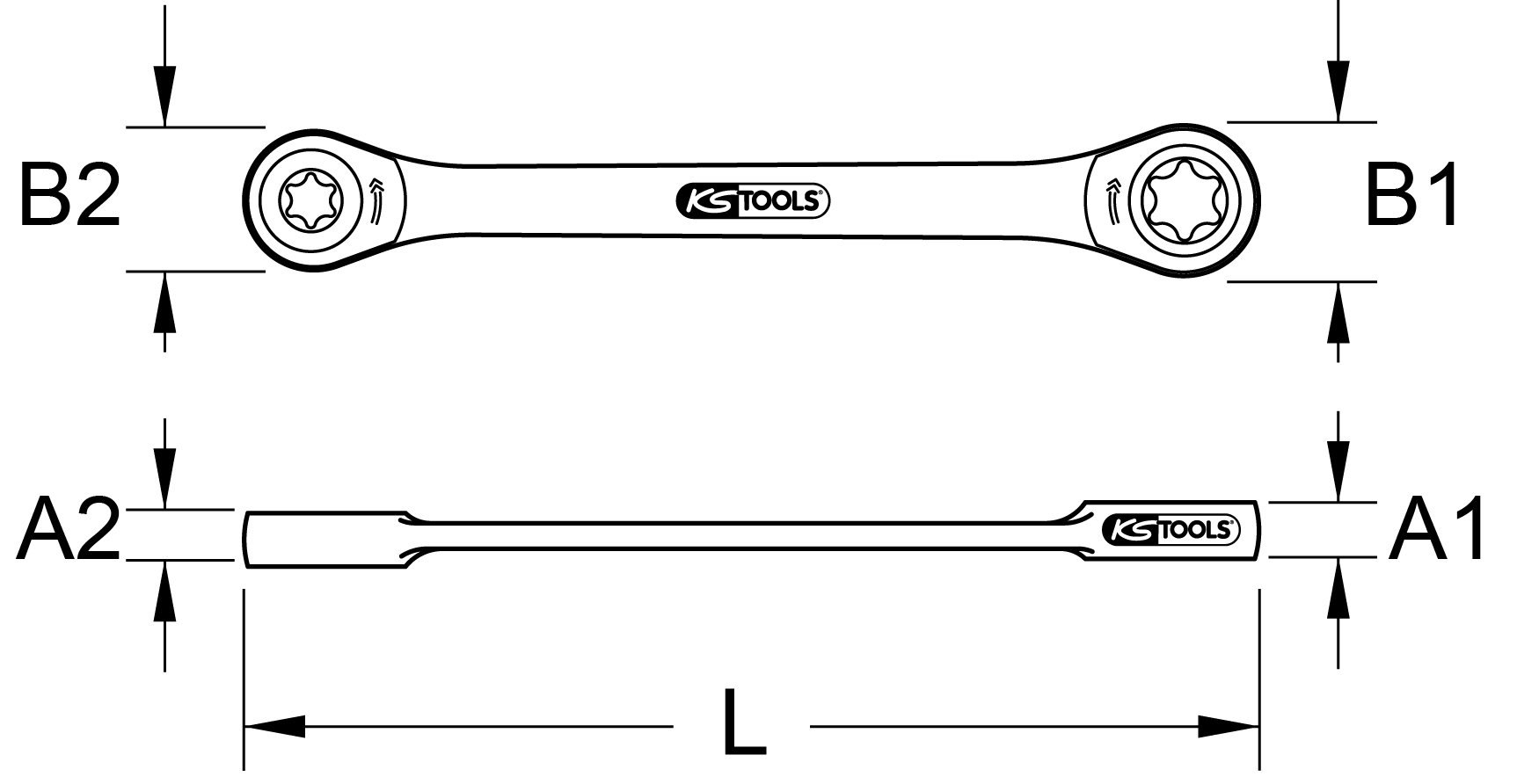 KS Tools GEARplus Torx-E-Doppel-Ratschenringschlüssel