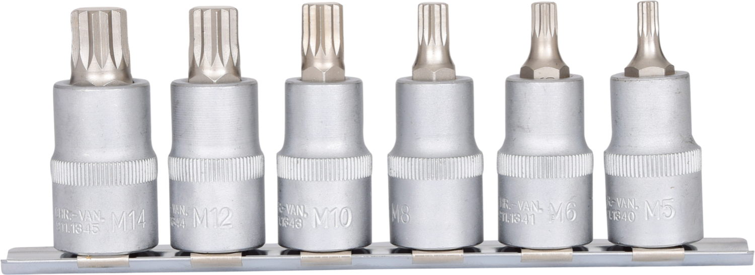 KS Tools 1/2" Bit-Stecknuss-Satz XZN, 6-tlg, M5-M14