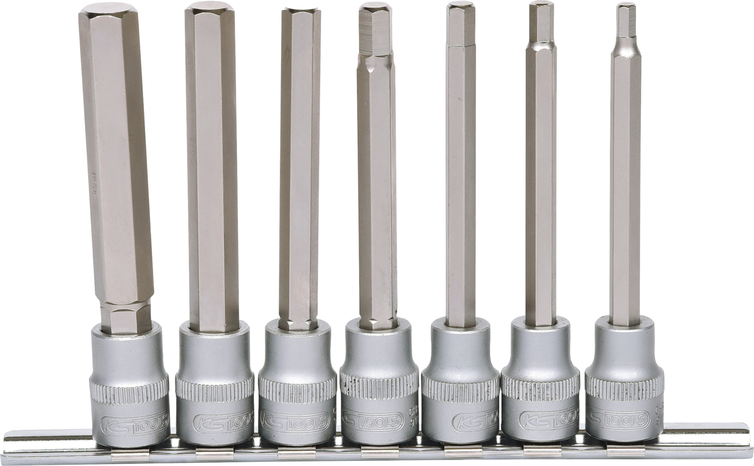 KS Tools 3/8" Bit-Stecknuss-Satz Innensechskant, lang, 7-tlg