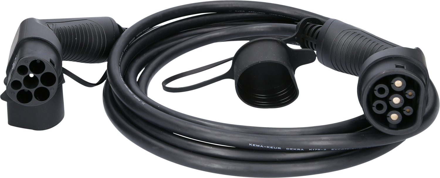 efuturo Ladekabel gerade, Typ 2 auf Typ 2 Stecker, 1 Phase, bis zu 7,4 kW, 32 A, 230 V, Mode 3, 5m