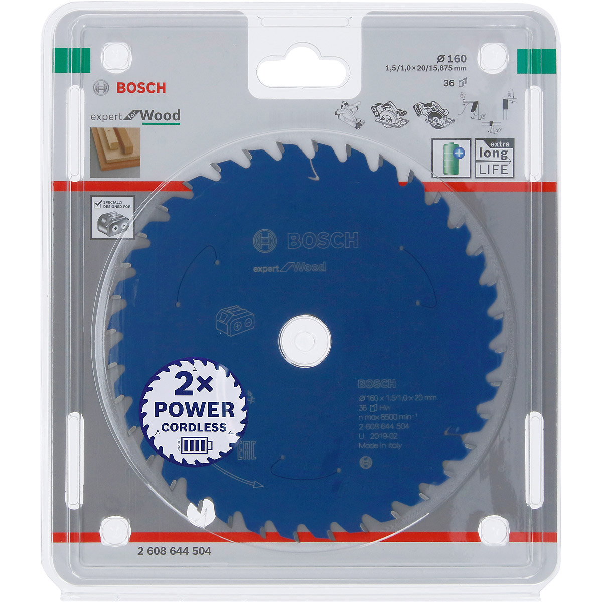 Bosch Akku-Kreissägeblatt Expert for Wood ø 160 mm