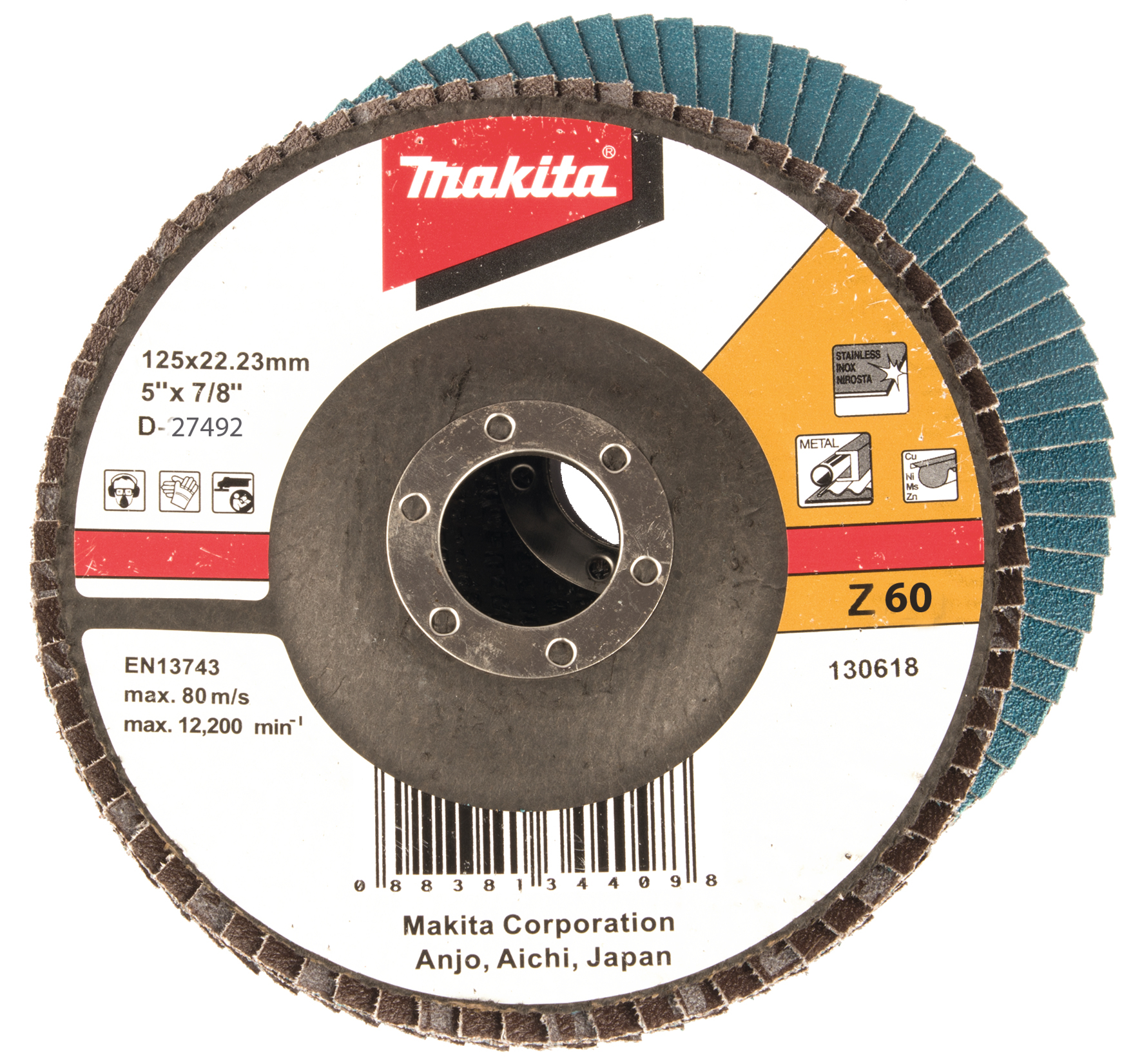 Makita Fächerschleifscheibe 125mm Z60 - D-27492