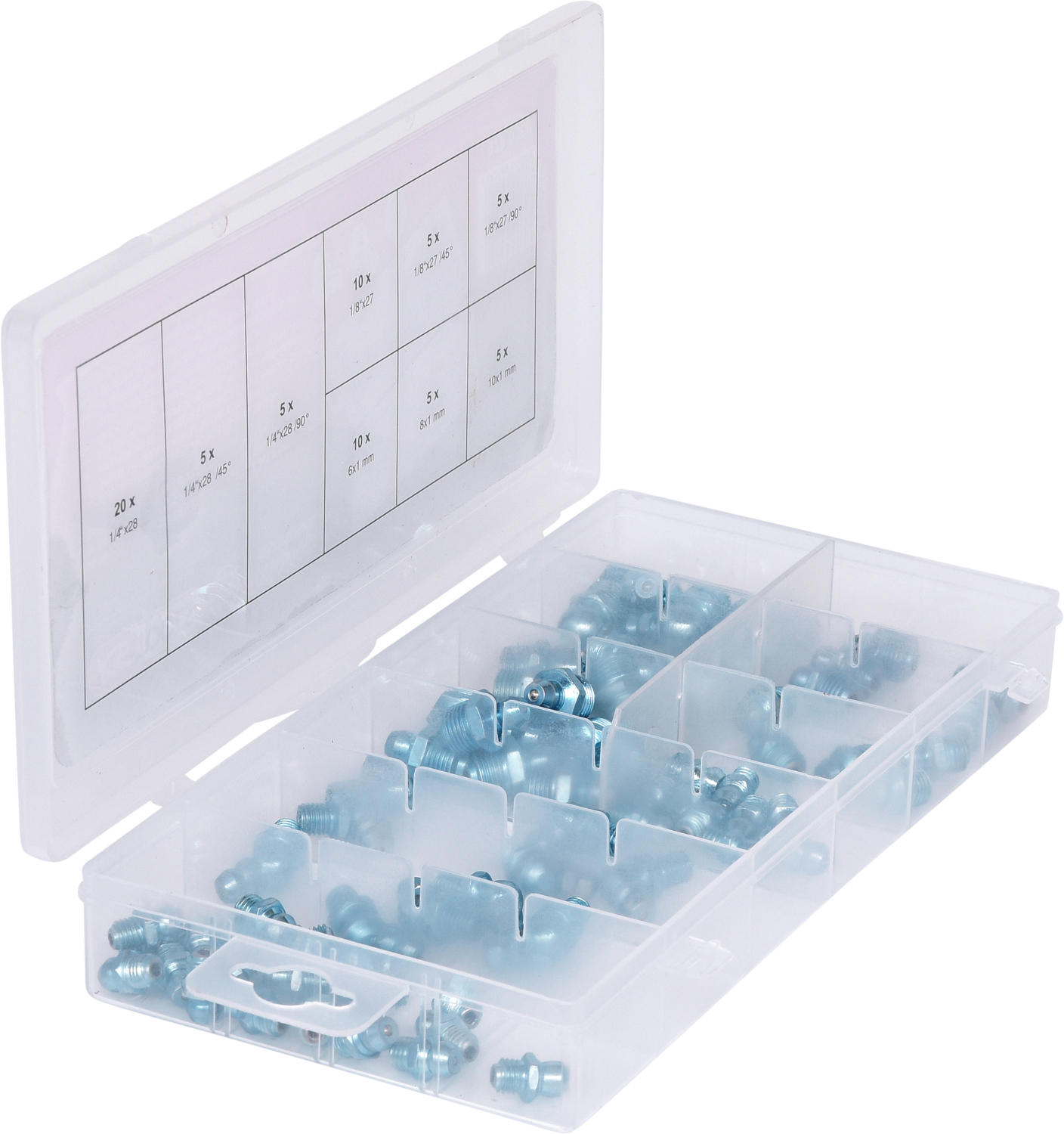 KS Tools Sortiment Schmiernippel, metrisch & Zoll, 70-tlg