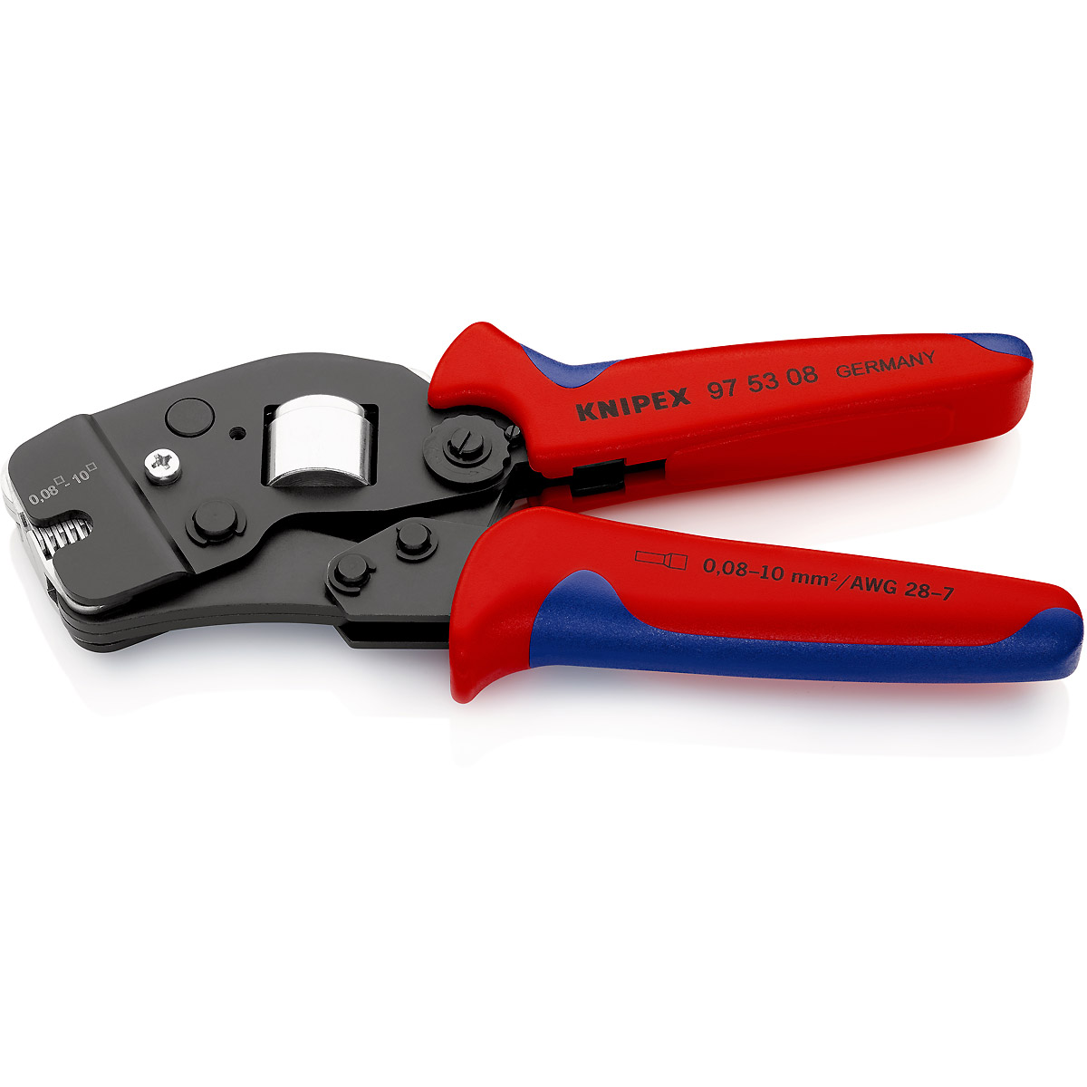 KNIPEX Selbsteinstellende Crimpzange für Aderendhülsen Vierkant-Crimp brüniert