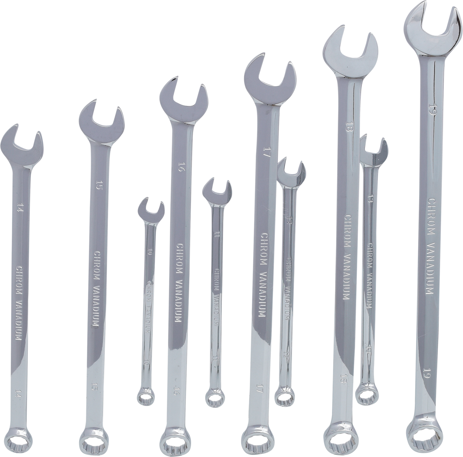 KS Tools CHROMEplus Ringmaulschlüssel-Satz, XL, 10-tlg