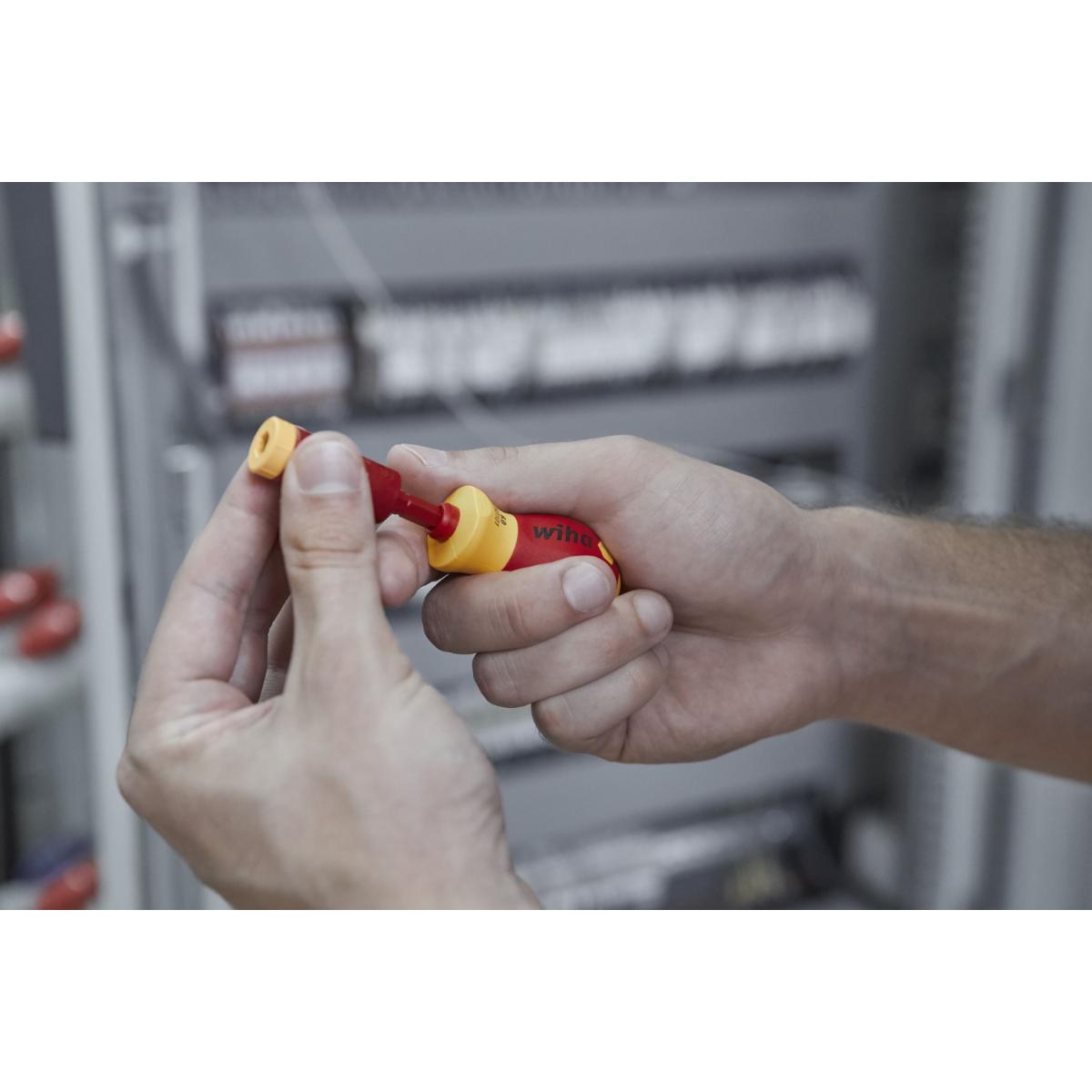 Wiha Schraubendreher mit Bithalter Set slimVario electric Stubby 4-teilges Set mit slimBits
