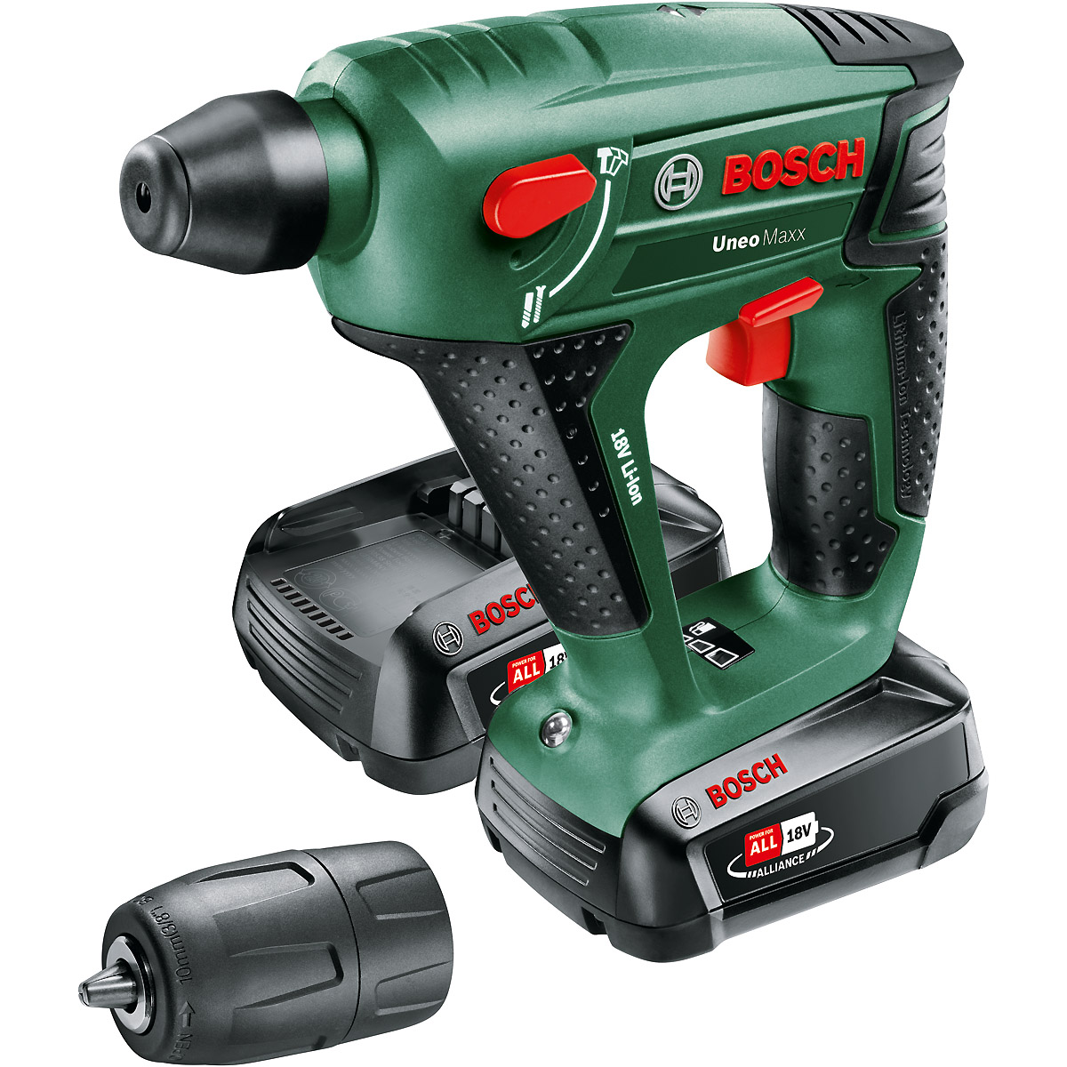 Bosch Akku-Bohrhammer Uneo Maxx, mit 2 x PBA 18V 2.5 Ah Akku