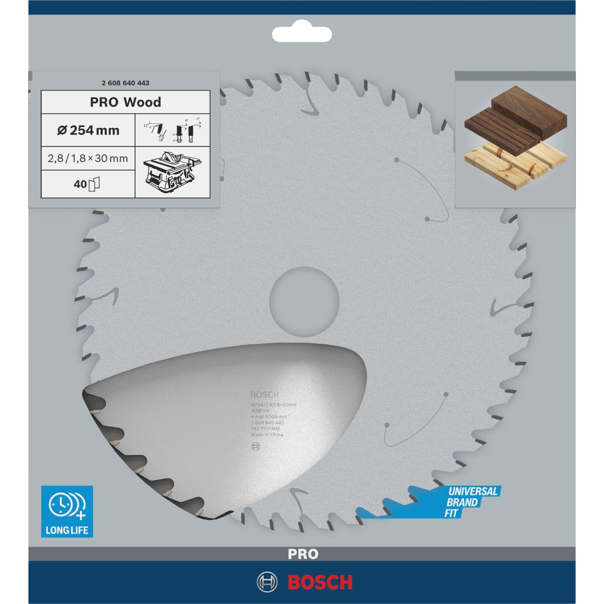 Bosch PRO Kreissägeblatt Optiline Wood für Kapp- und Gehrungssäge ø 254 mm