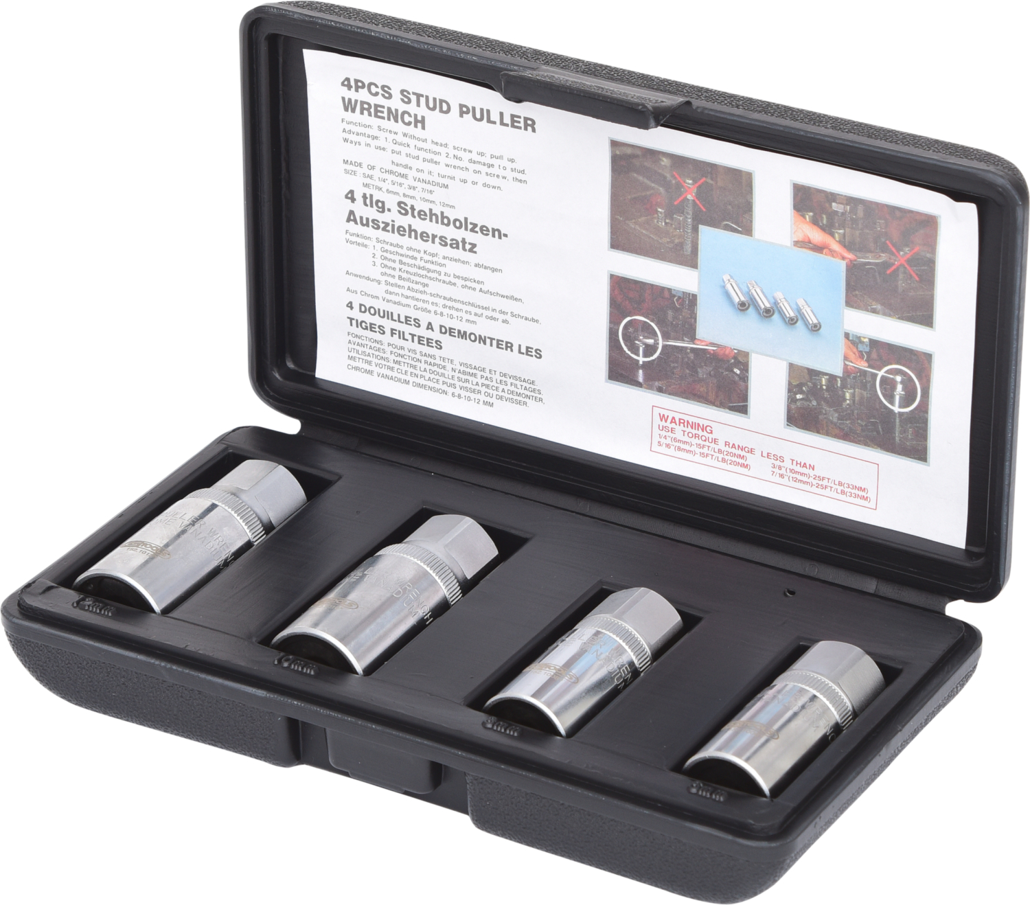 KS Tools Stehbolzen-Ausdreher-Satz, 4-tlg