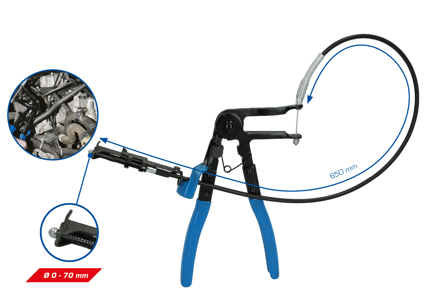 Brilliant Tools Schlauchschellen-Zange, mit Bowdenzug - BT526005