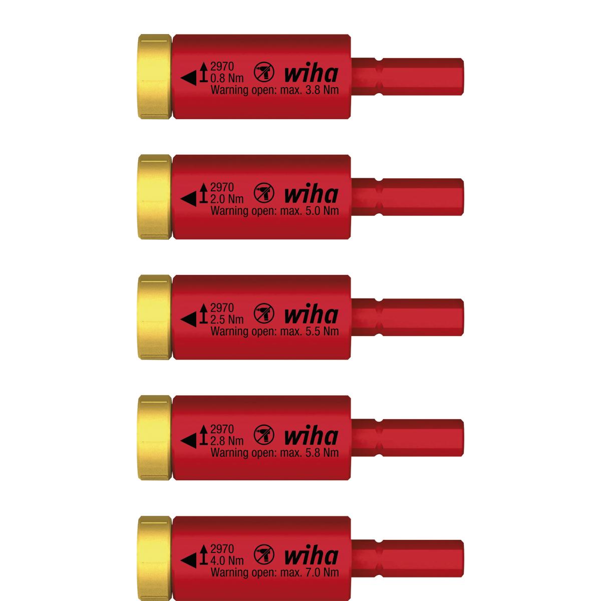 Wiha Drehmoment Set easyTorque Adapter electric für slimBits und slimVario Halter 5-teilges Set - 5 Stück