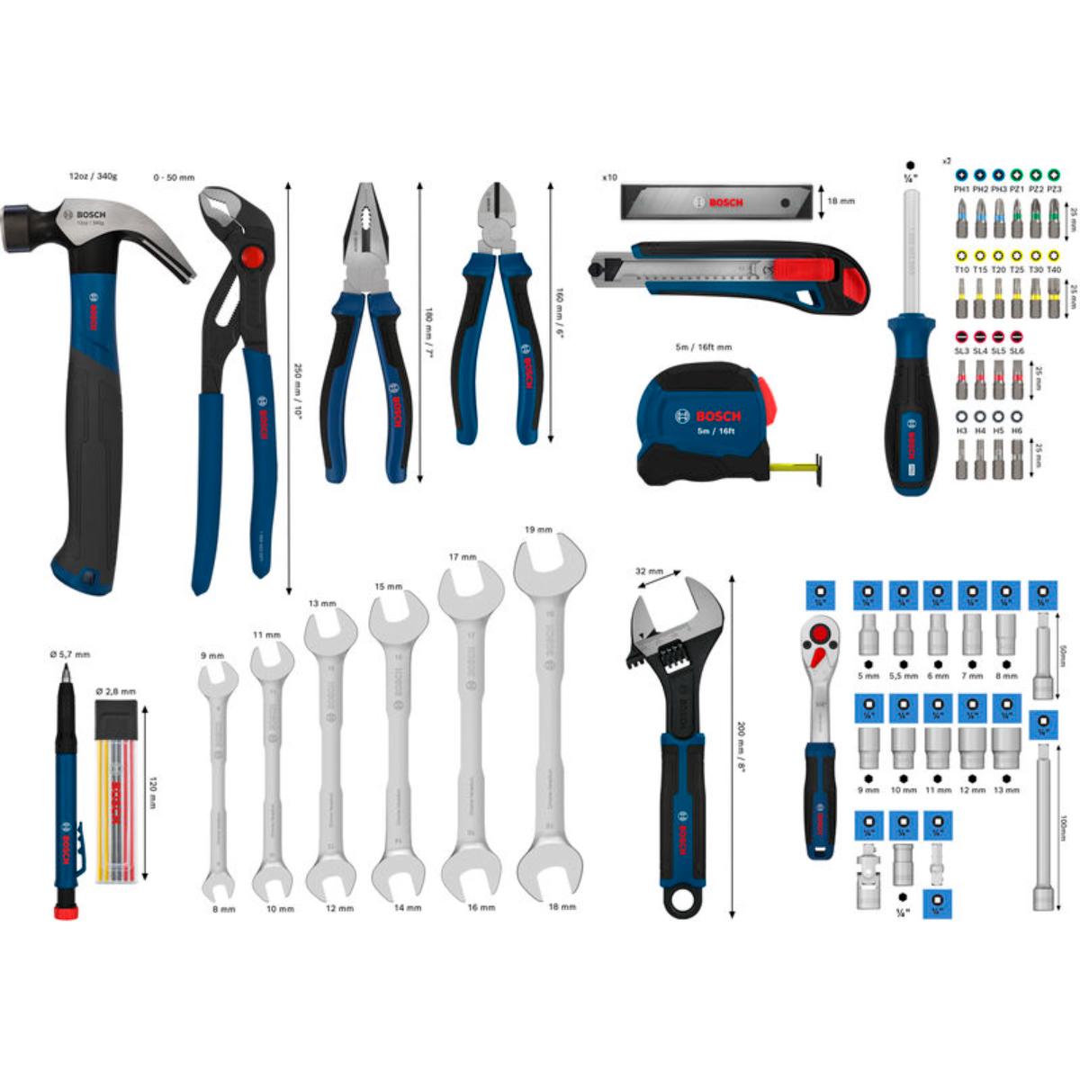 Bosch Gemischtes Handwerkzeug, 89-teilges Set