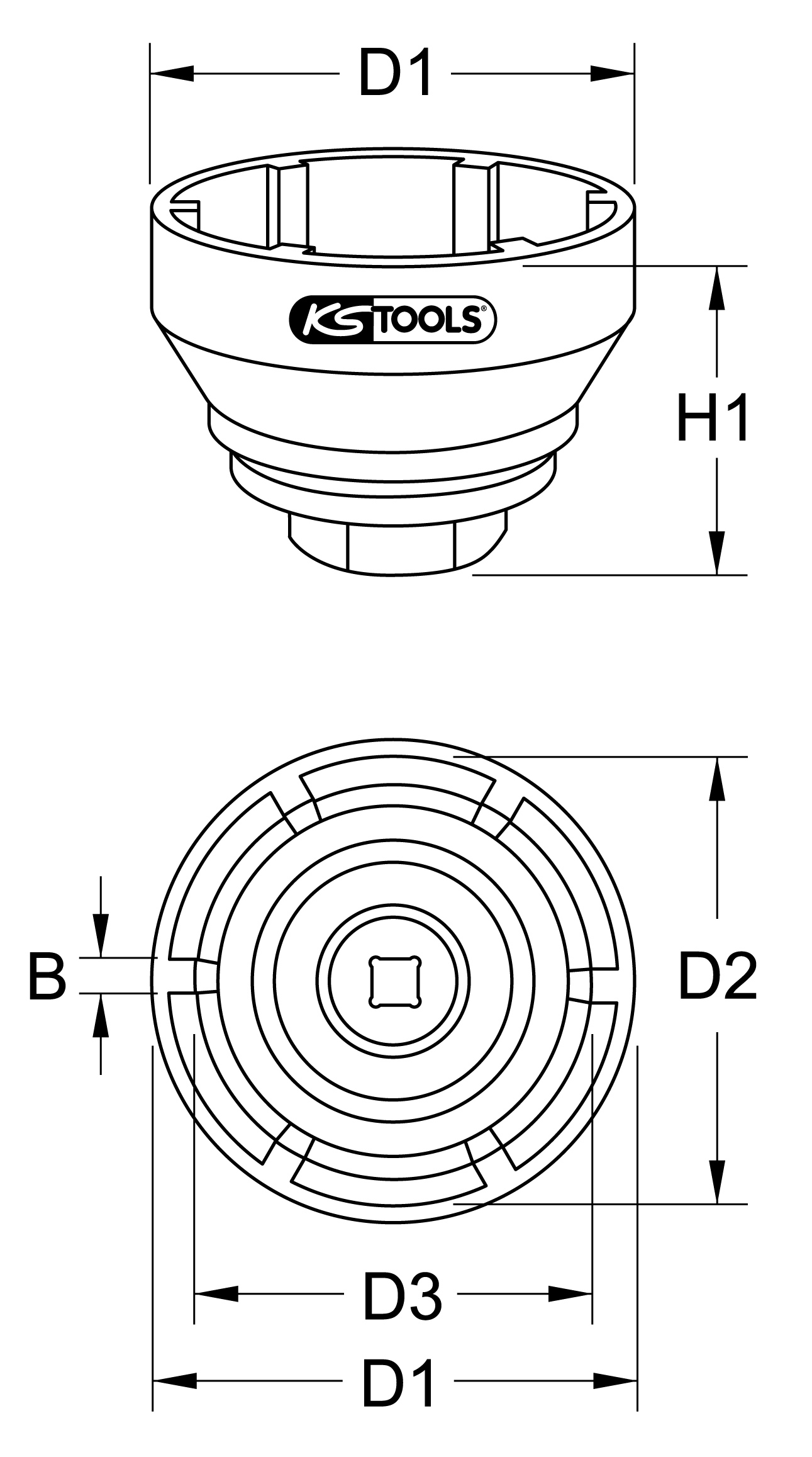 KS Tools 3/4" Nutmuttern-Schlüssel ohne Führungsrohr für MAN TGA