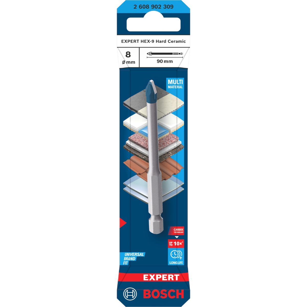 Bosch EXPERT HEX-9 Hard Ceramic Bohrer, 8 x 90 mm