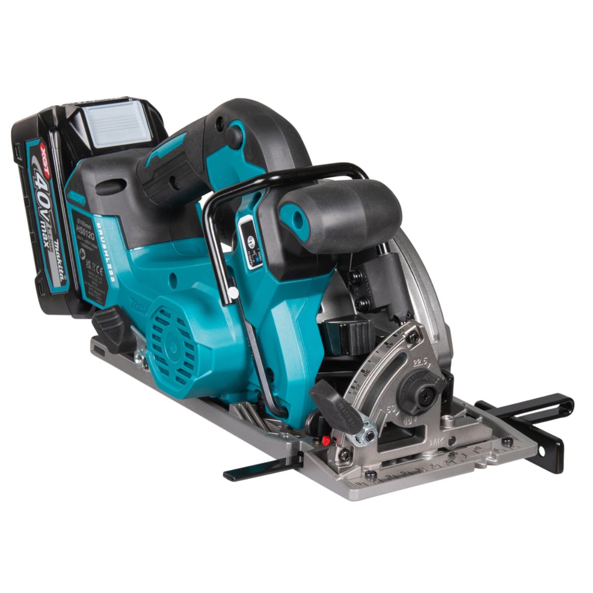 Makita Akku-Handkreissäge 57 mm 40V max. / 2,5 Ah, 2 Akkus + Ladegerät HS012GD201