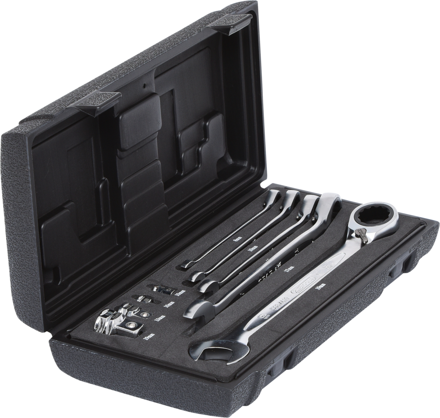 KS Tools GEARplus Ratschenringmaulschlüssel-Satz, umschaltbar, 9-tlg