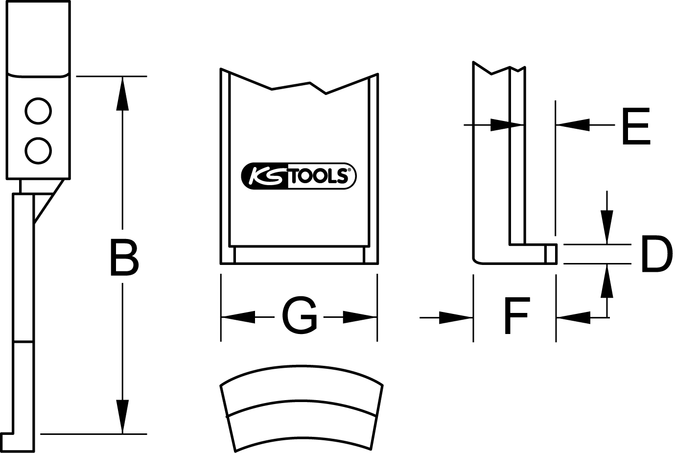 KS Tools Abzieherhaken Ganzstahlausführung, für 620.4303+630.4303