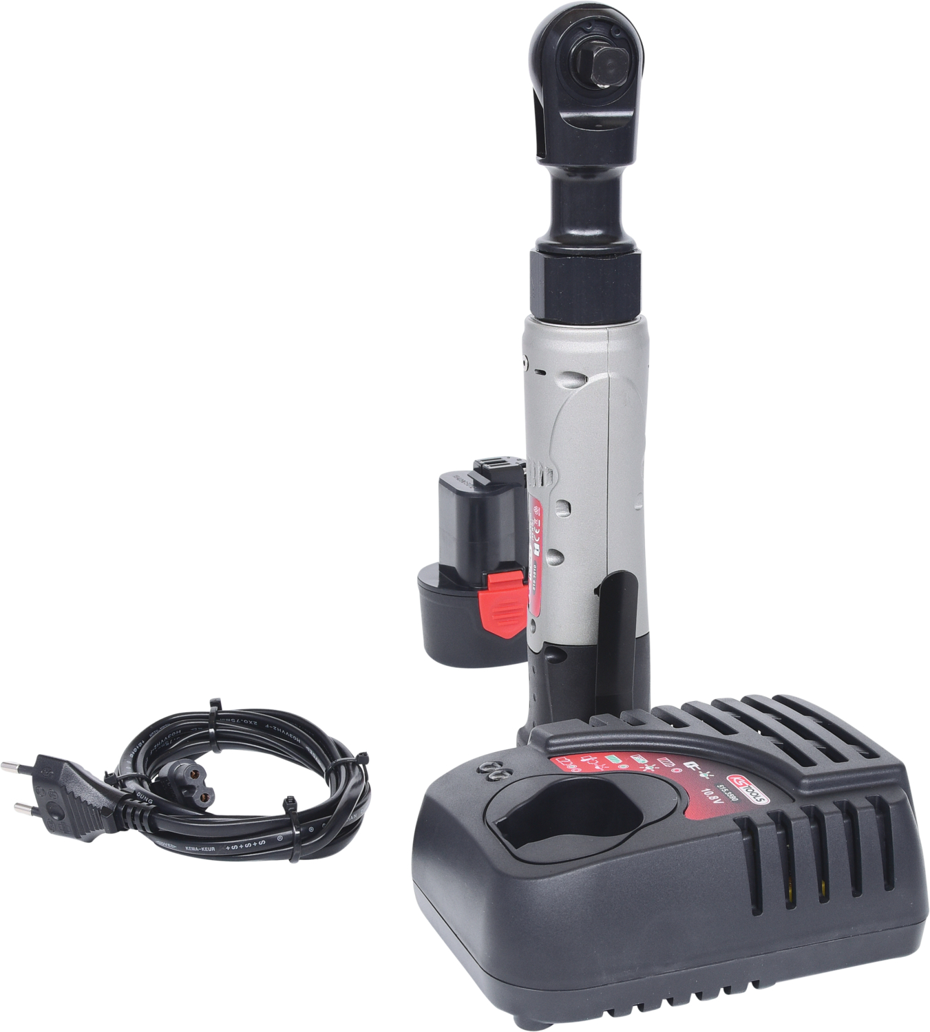 KS Tools 1-2'' Akku-Umschaltknarre, 62Nm, 180 U-min 10,8V, mit 1 Akku und 1 Ladegerät