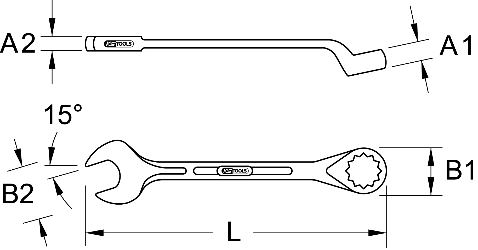 KS Tools Ringmaulschlüssel, gekröpft