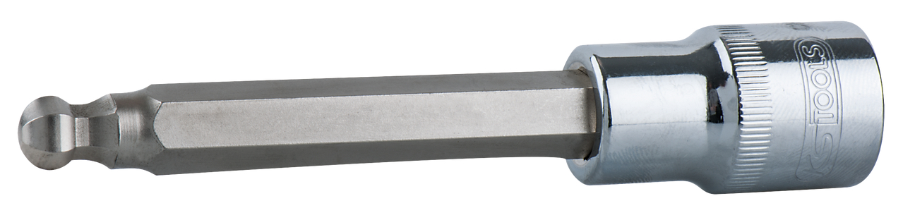 KS Tools 1/2" CHROMEplus Bit-Stecknuss Innensechskant,Kugelkopf,lang