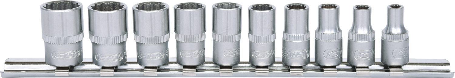 KS Tools 1/4" 12-kant-Stecknuss-Satz, 10-tlg