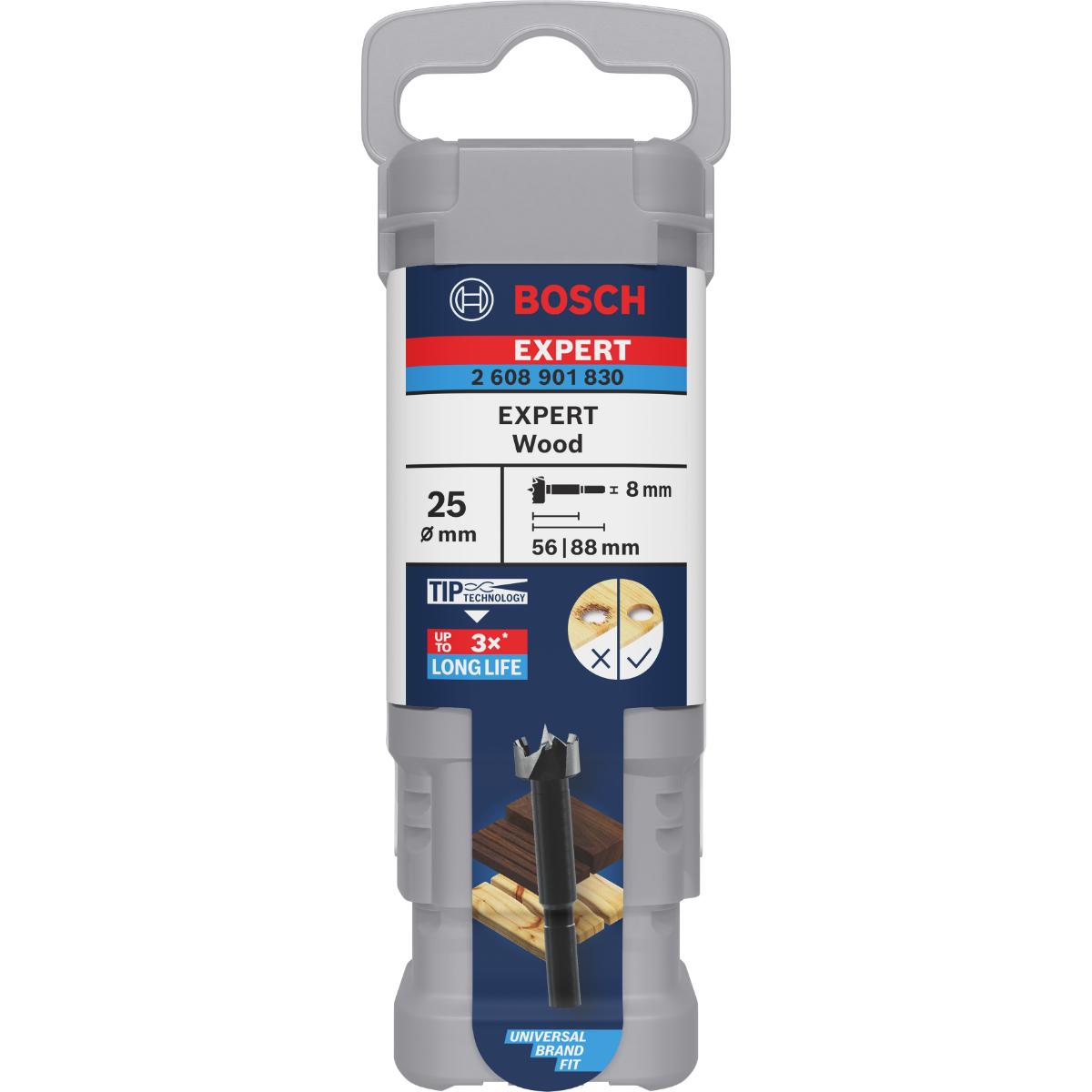 Bosch EXPERT Wood Forstnerbohrer, 25 mm, D8 mm