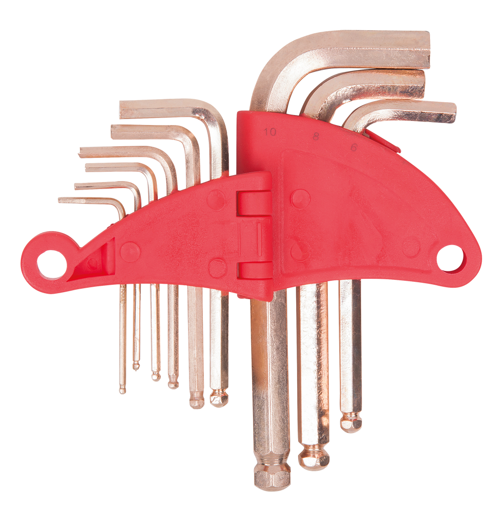 KS Tools BRONZEplus Innensechskant-Winkelstiftschlüssel-Satz, 9-tlgKugelkopf 