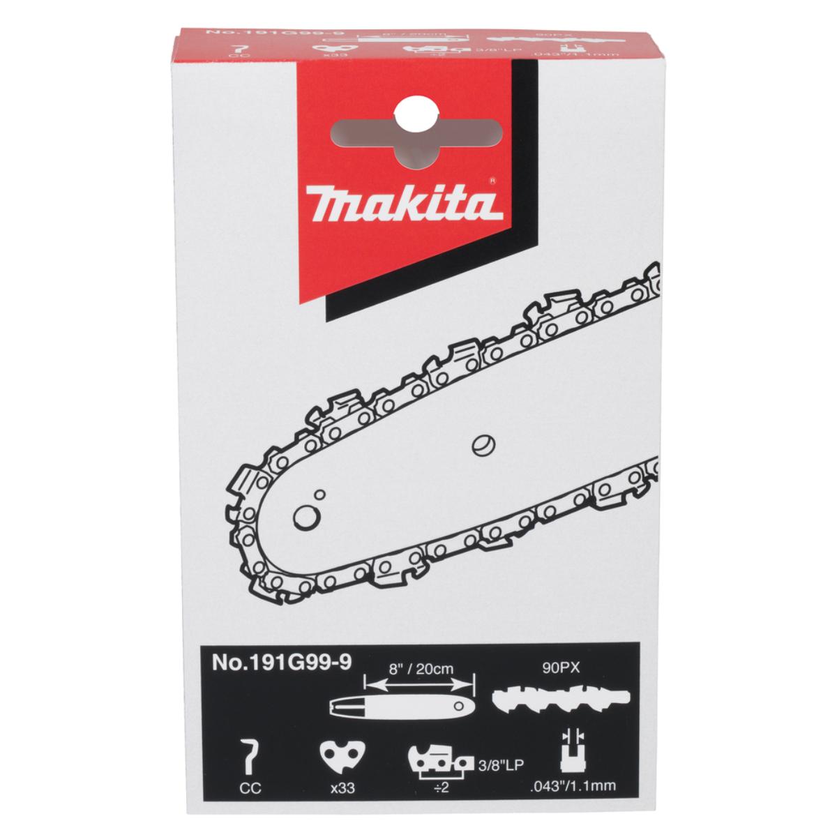 Makita Sägekette 90PX 20cm 33 TG - 1,1 mm - 3/8 Zoll LP - Chamfer Chisel - 191G99-9