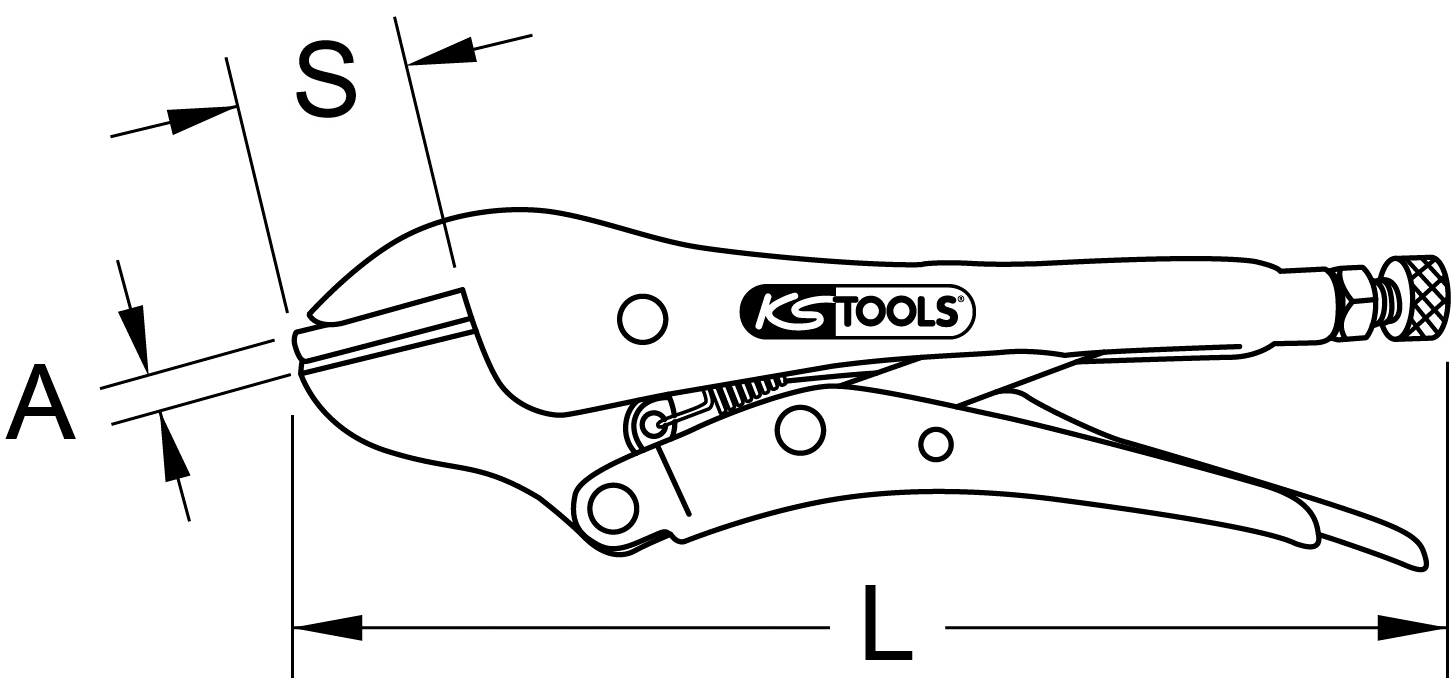 KS Tools Abklemmzange für Rohrleitungen, 30,5mm