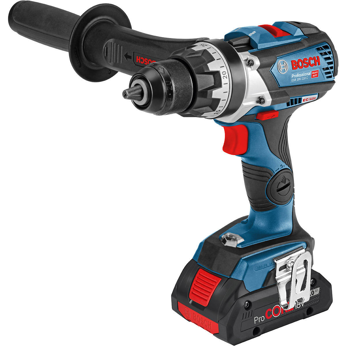 Bosch Akku-Bohrschrauber GSR 18V-110 C, 2 x Akku ProCORE18V, Schnellladegerät, L-BOXX